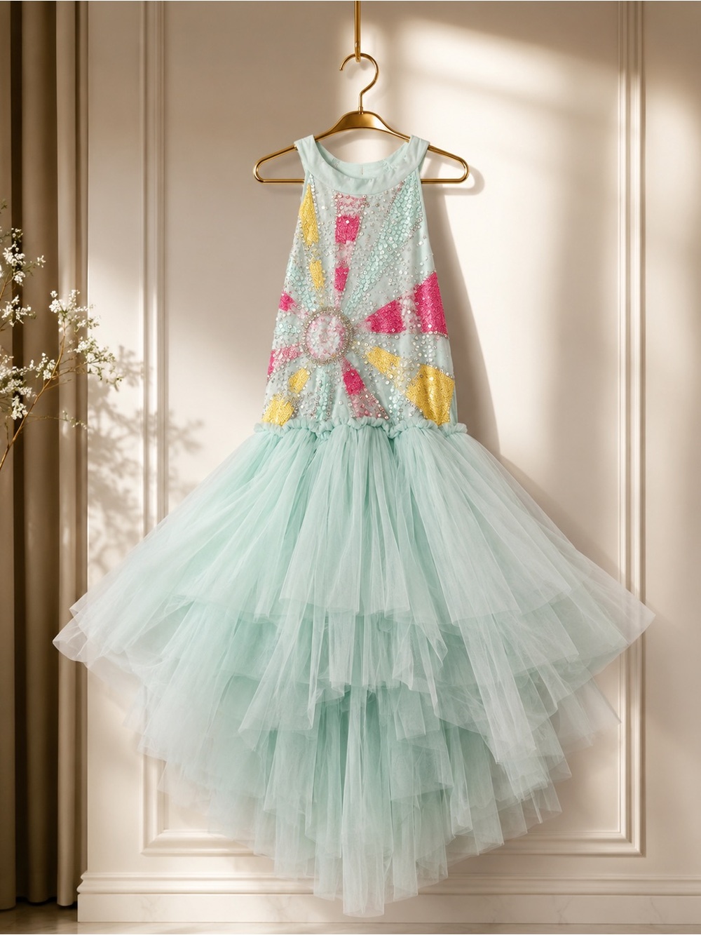 Tutu Du Monde Girls Embellished Tulle Party Dress Size 8